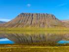 Iceland. Landscape in fjord Alftafjordur during autumn. Art Print
